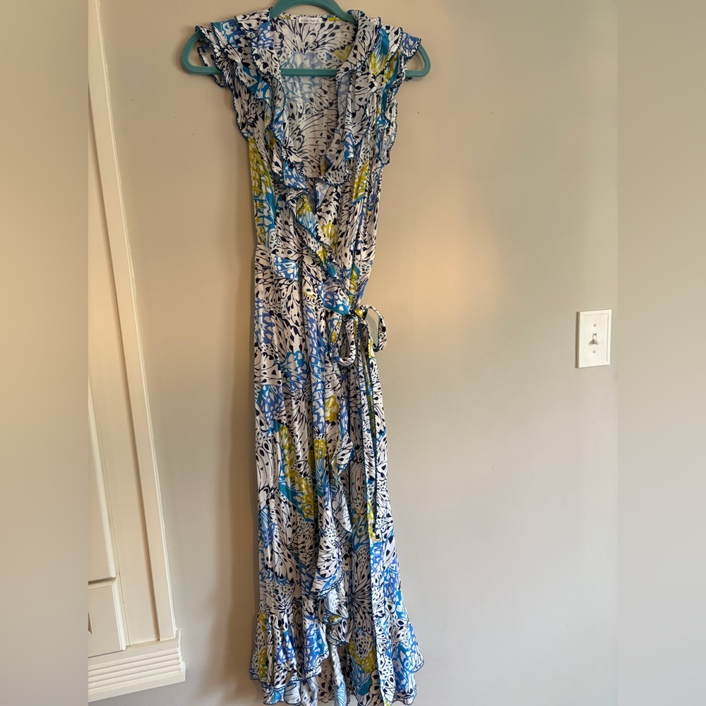 Poupette St Barth Aude Midi Dress in Blue Ailes - Picture 6 of 7